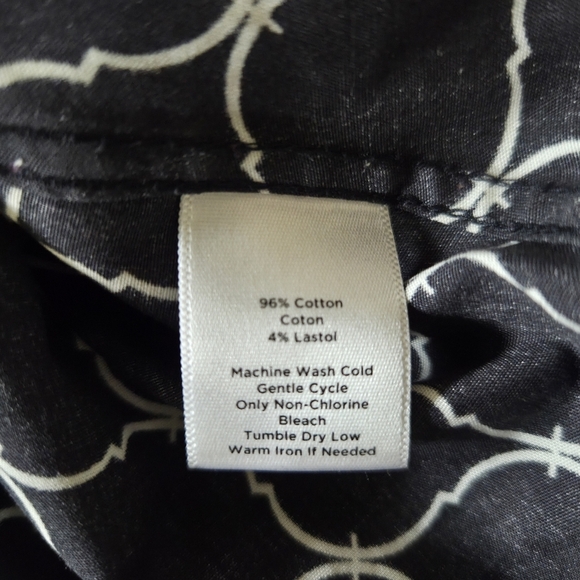 Talbots Black and White Geometric Blouse Size 18 - Picture 4 of 5